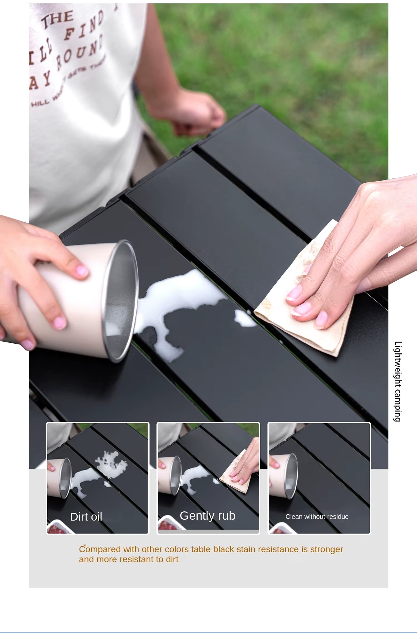 Carbon Steel Camping Outdoor Foldable Table Portable Lightweight 2-Seater Picnic Outdoor Furniture