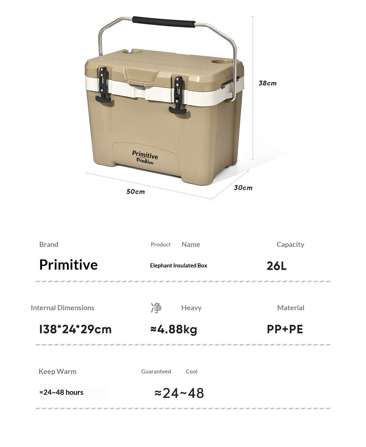 The "Mammoth" 26L Heavy-Duty Hard Cooler | 72-Hour Ice Retention