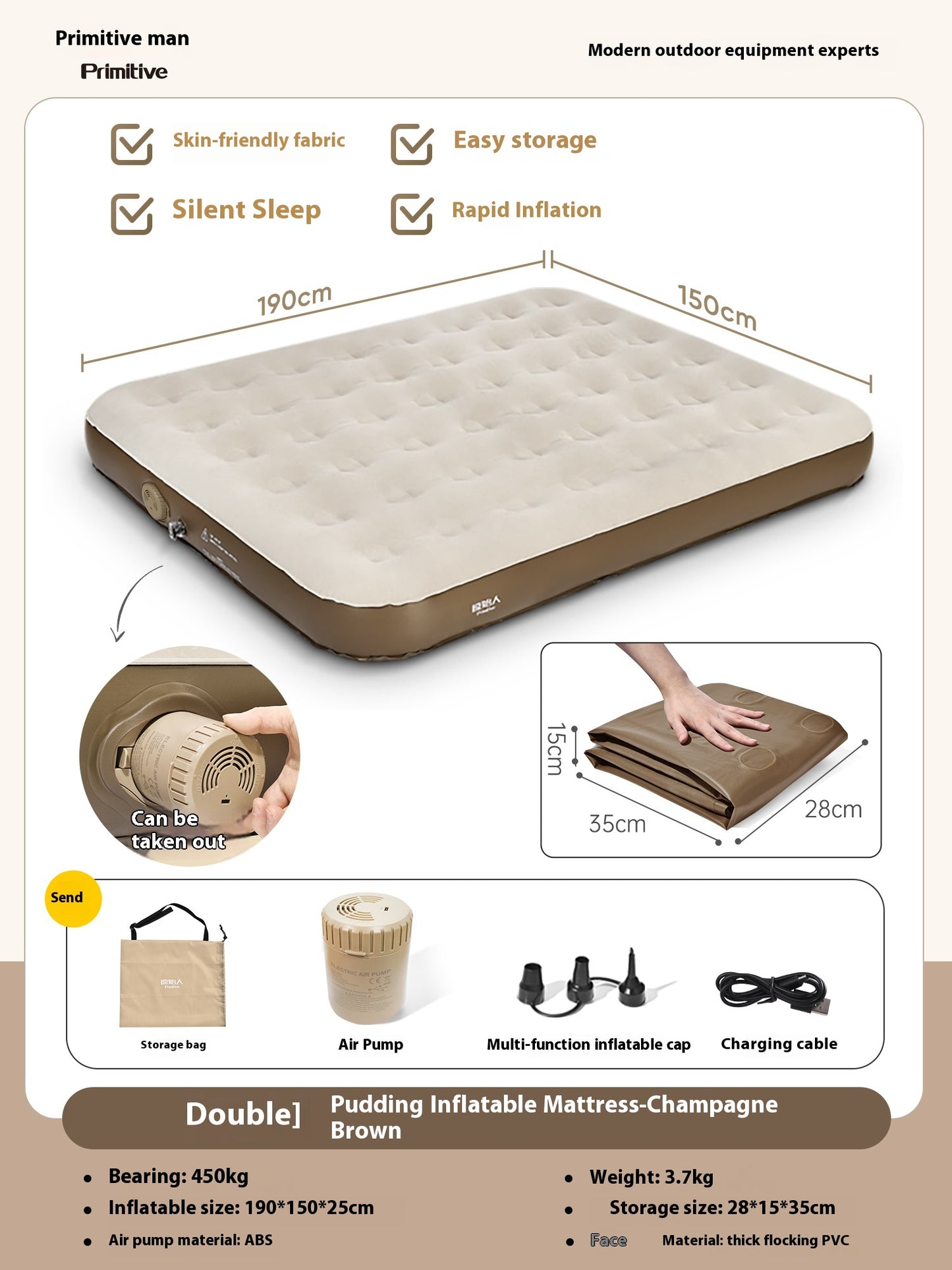 Smart Inflatable Air Mattress with Built-in Pump (King Single / Queen)-Rental