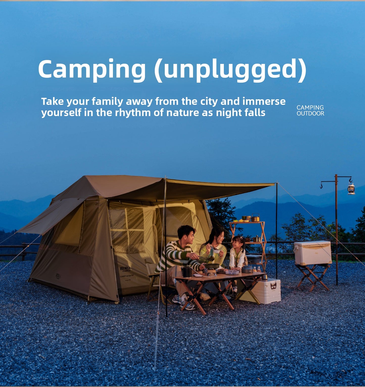 The "Sanctuary" Instant Cabin Tent | Blackout Tech & Extended Awning