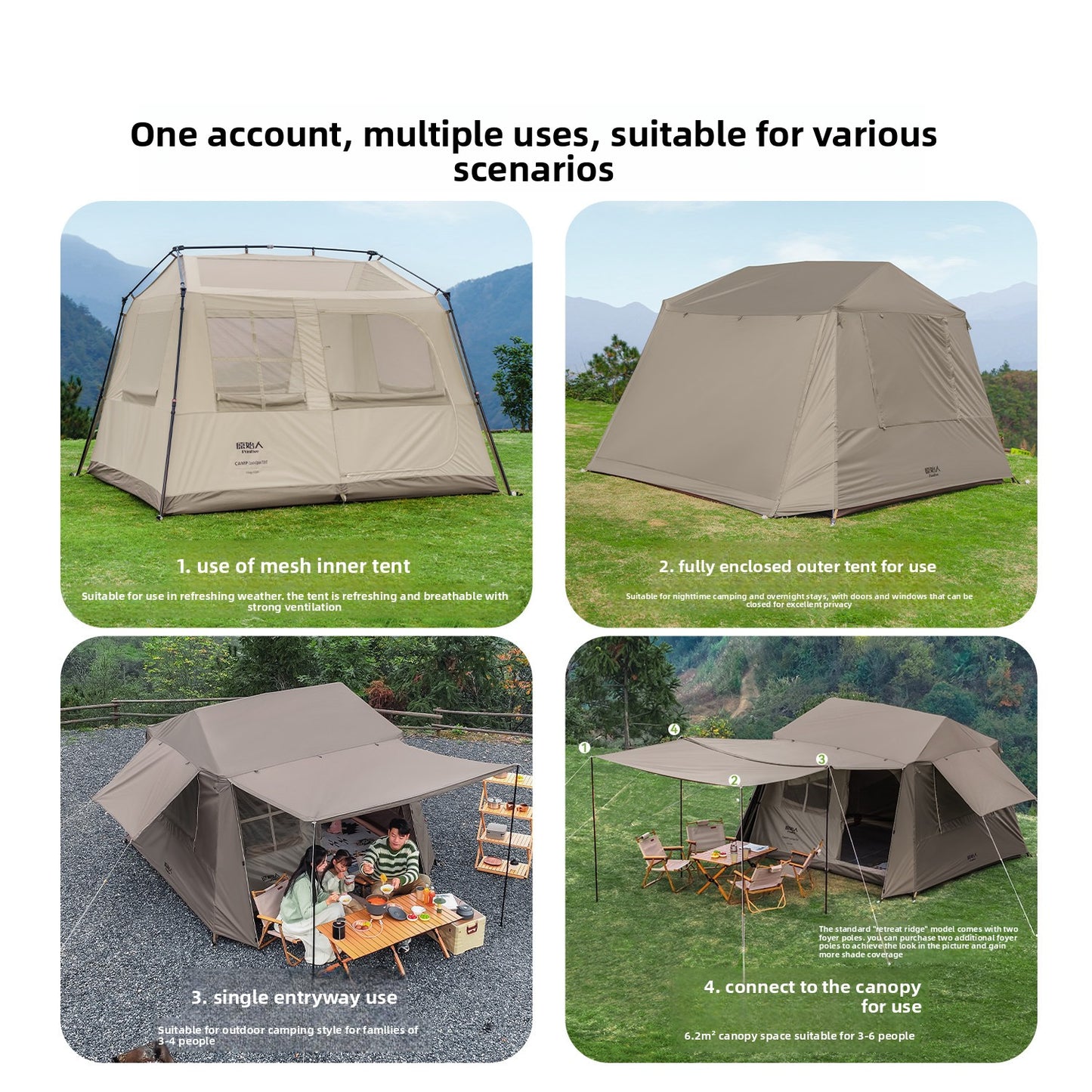 The "Sanctuary" Instant Cabin Tent | Blackout Tech & Extended Awning