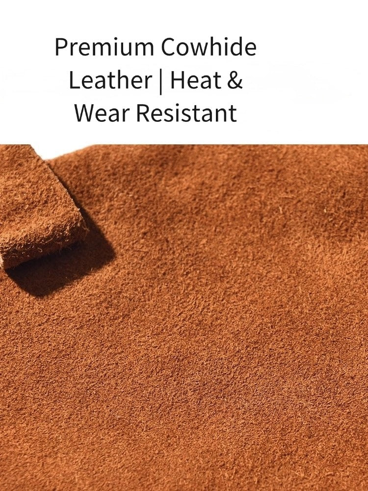 The "Viper" Extended Leather Fireplace Gloves | 500°C Heatshield & Brushed Lining