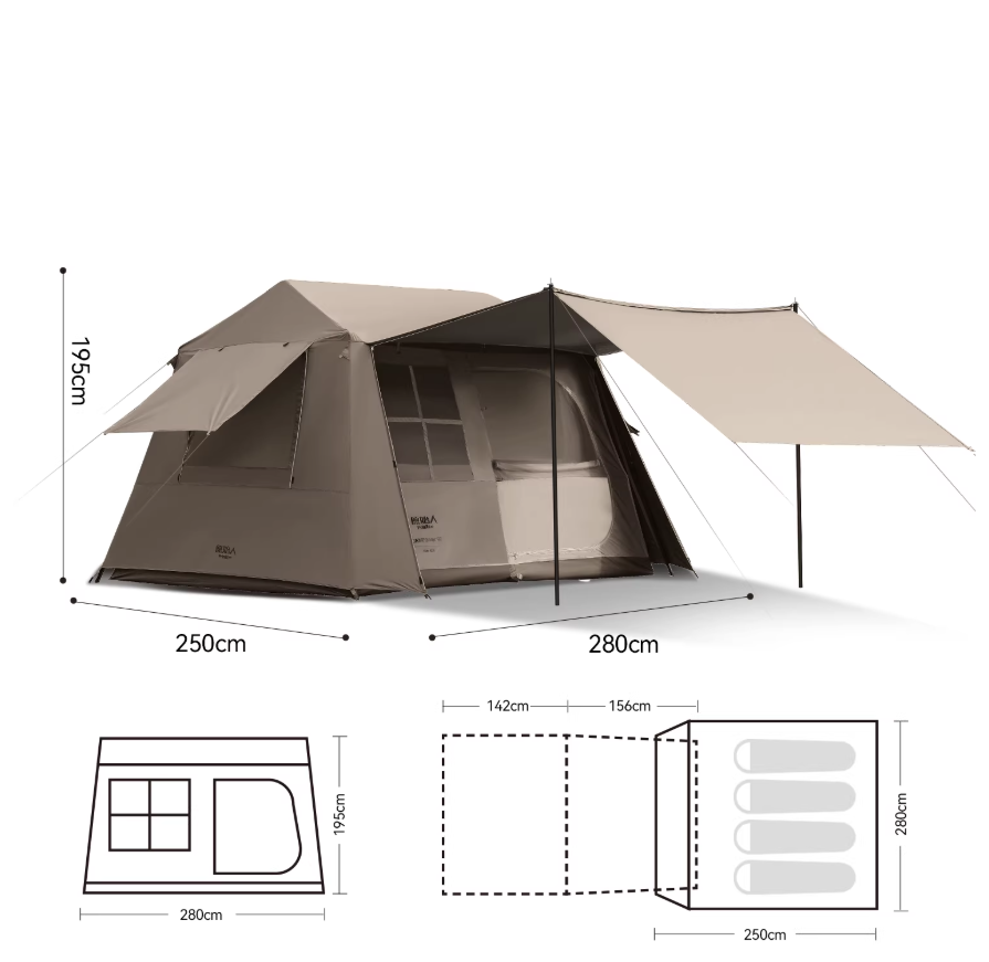 The "Sanctuary" Instant Cabin Tent | Blackout Tech & Extended Awning