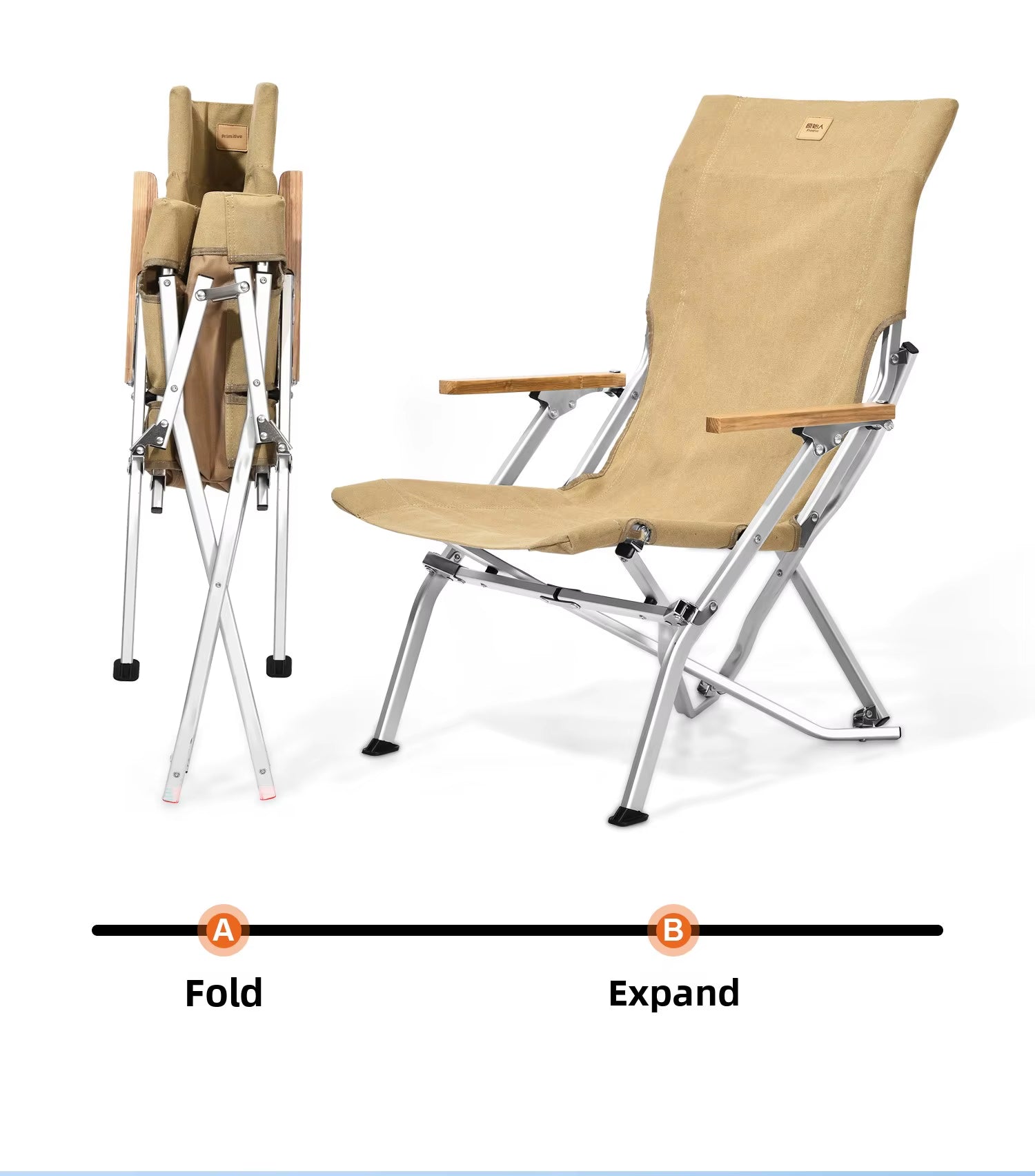 Modern Outdoor Folding Chair Recliner Camping High Back Chair Lunch Rest Fishing Beach Aviation Aluminum Portable Oxford Logo