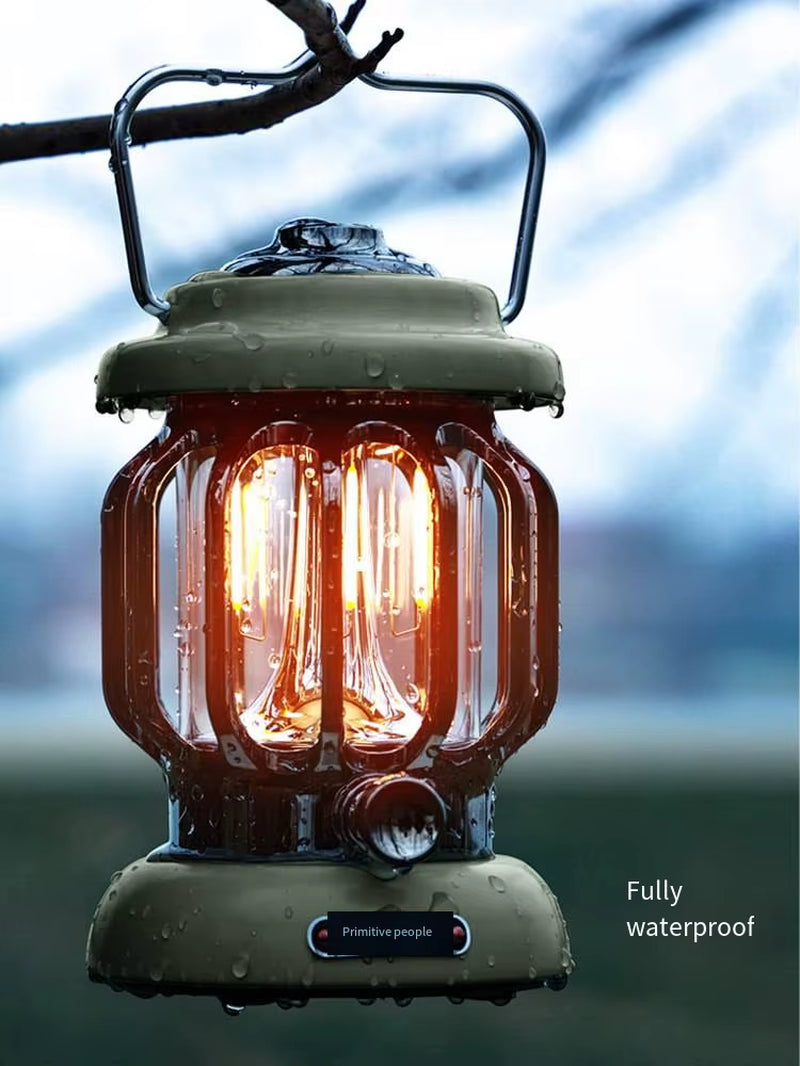 Primitive Modern Outdoor Camping Lamp LED Waterproof Rechargeable Mountain Climbing Long Endurance Hanging Lighting