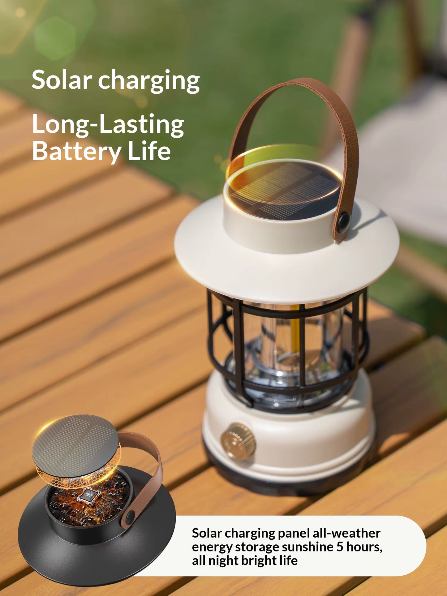 LED Solar Camping Light IPX4 Waterproof Dimming Long Endurance Portable Outdoor Rechargeable Night Light Tent Courtyard