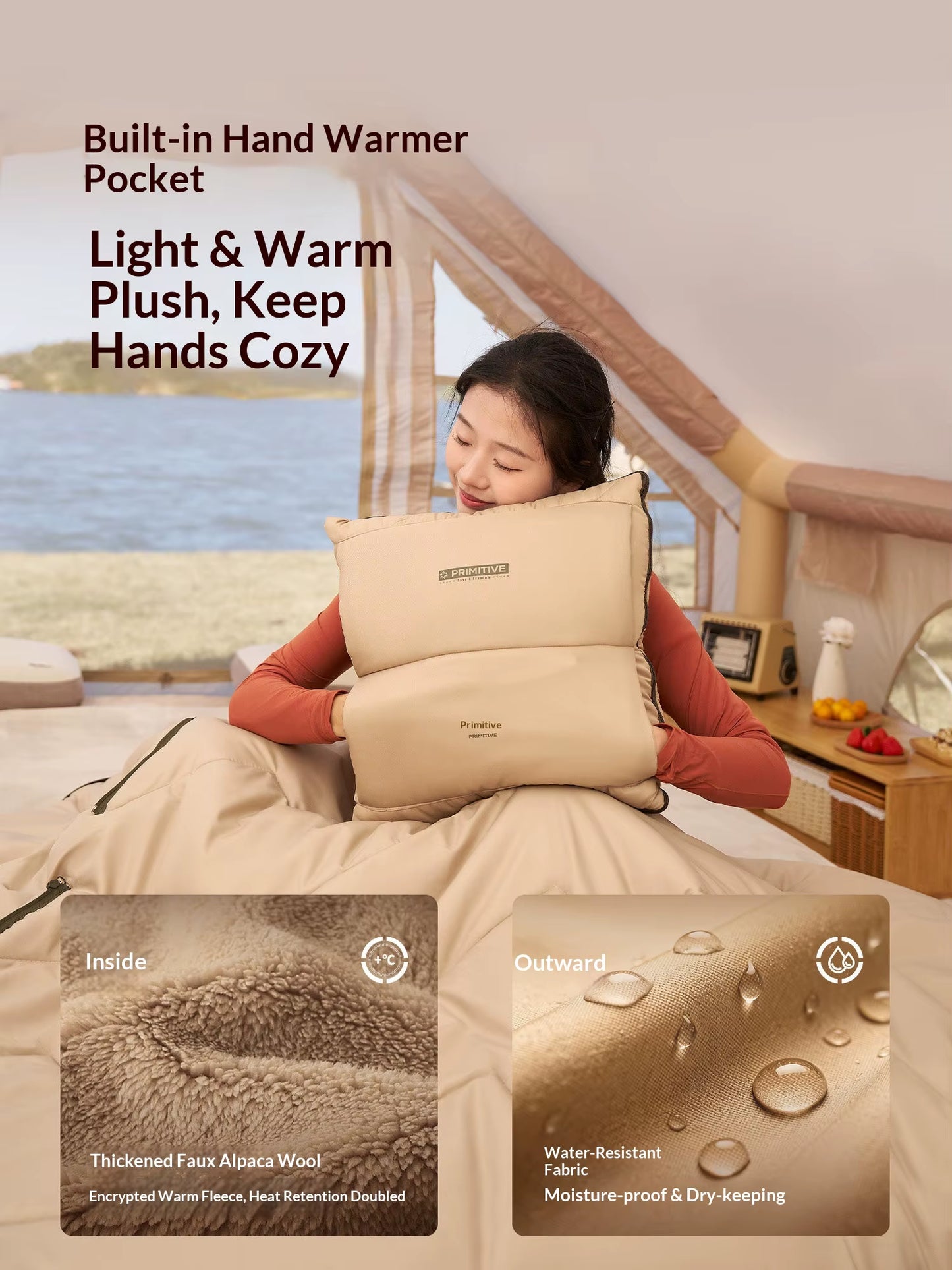 Comfortable Breathable Primitive Pillow Sleeping Bag Adult Outdoor Thickened Winter Camping Car Portable Four Seasons Universal