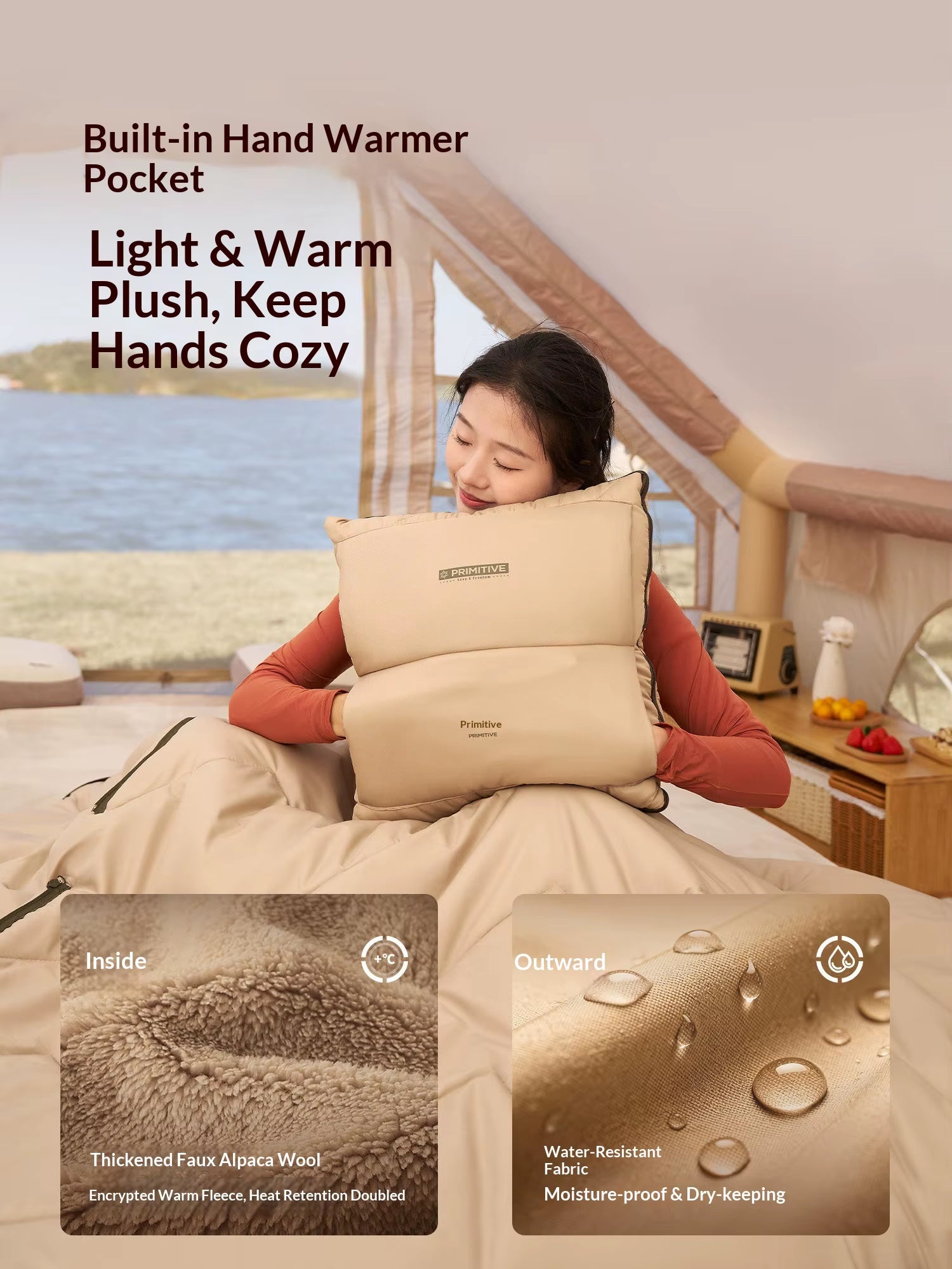 Comfortable Breathable Primitive Pillow Sleeping Bag Adult Outdoor Thickened Winter Camping Car Portable Four Seasons Universal