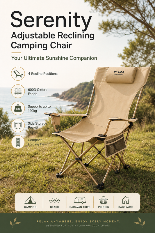 The Serenity Adjustable Reclining Camping Chair | Sitting to Sleeping