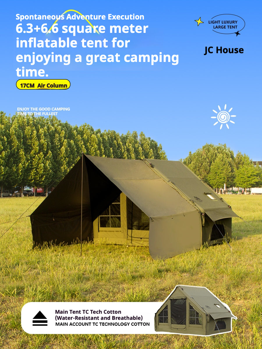 Premium Inflatable Glamping Cabin Tent & Setup Package (Size S)
