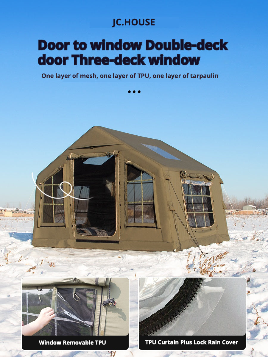 Premium Inflatable Cabin Tent & Family Explorer Package (Size M)
