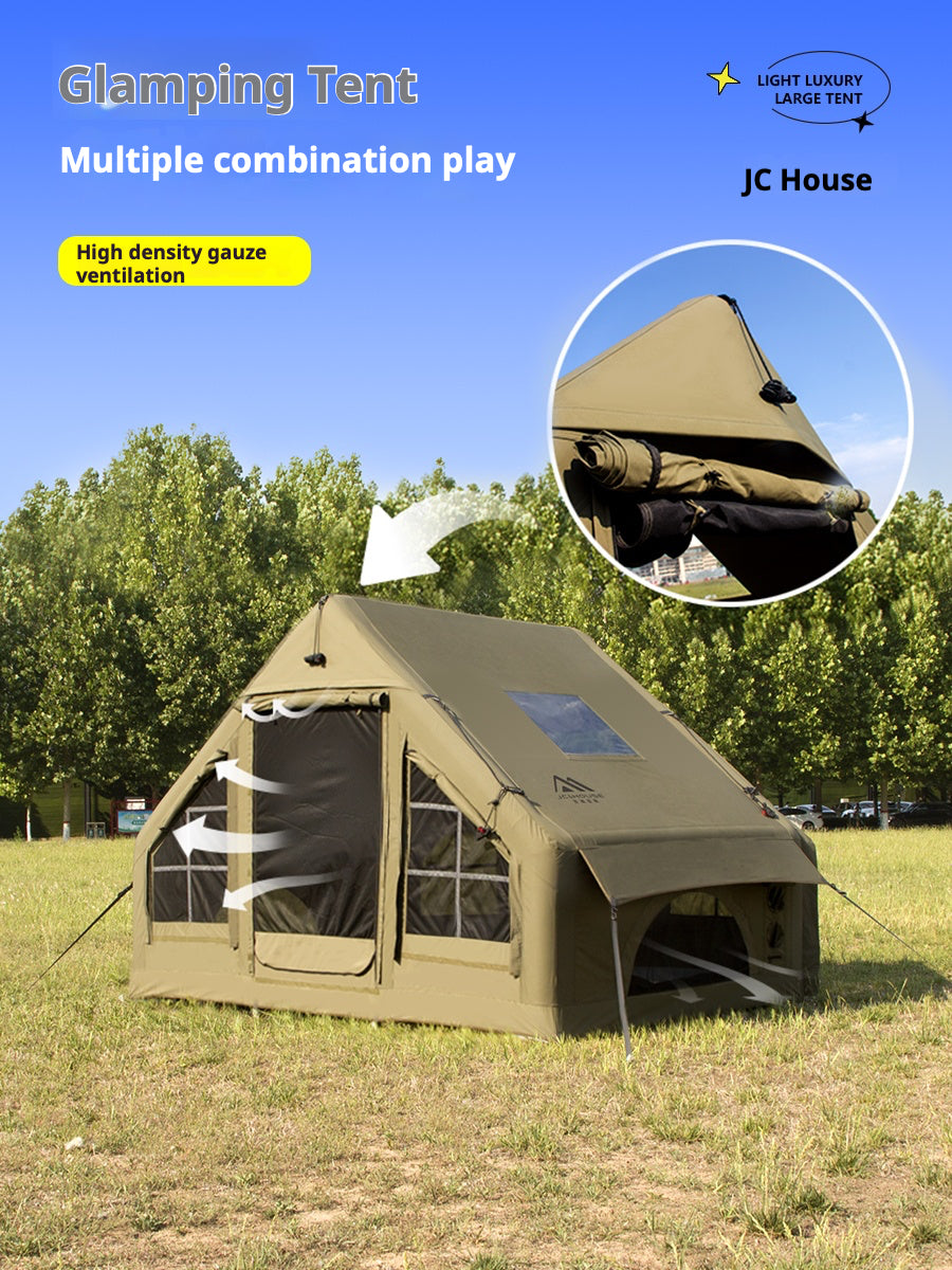 Premium Inflatable Glamping Cabin Tent & Setup Package (Size S)