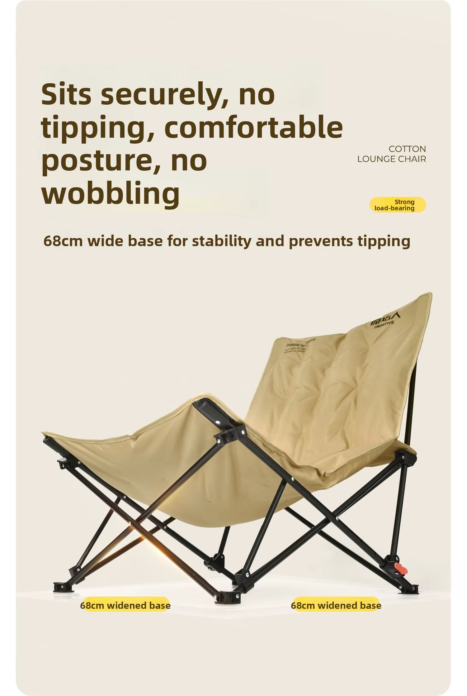 Modern Steel 600D Oxford Outdoor Folding Recliner Moon Chair Camping Office Lunch Beach Fishing