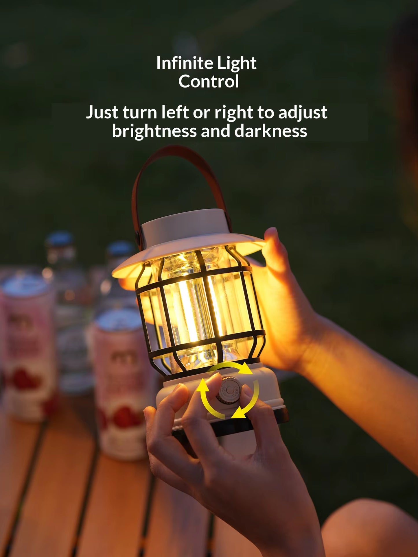 LED Solar Camping Light IPX4 Waterproof Dimming Long Endurance Portable Outdoor Rechargeable Night Light Tent Courtyard