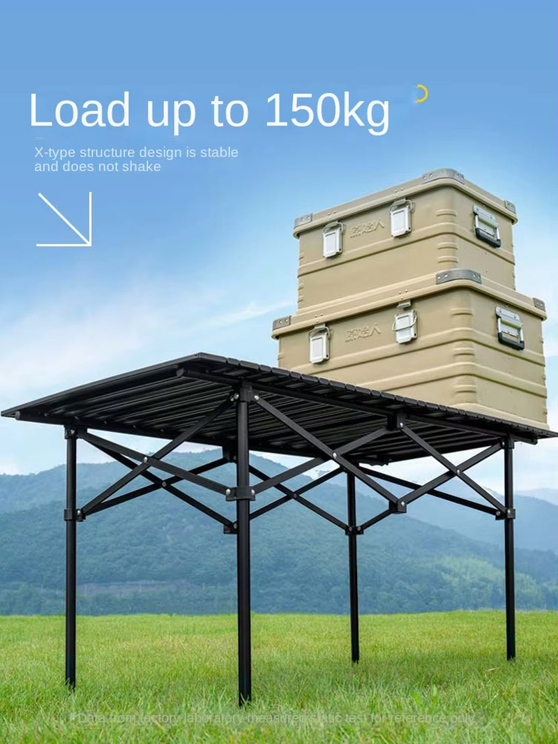 Carbon Steel Camping Outdoor Foldable Table Portable Lightweight 2-Seater Picnic Outdoor Furniture