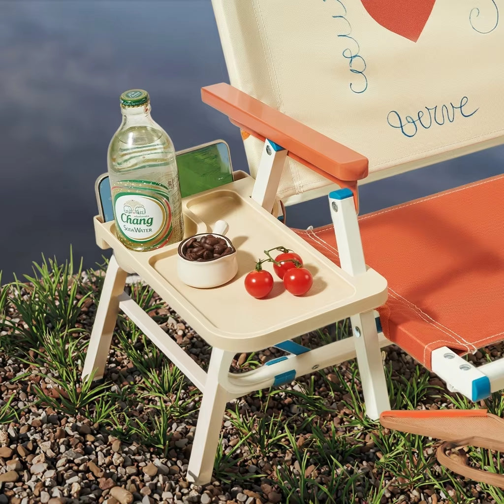 Kermit Outdoor Folding Chair with Water Cup & Mobile Phone Holder Universal Tray Storage Rack 3Mm Thickness Camping Accessories