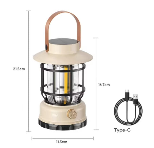 LED Solar Camping Light IPX4 Waterproof Dimming Long Endurance Portable Outdoor Rechargeable Night Light Tent Courtyard
