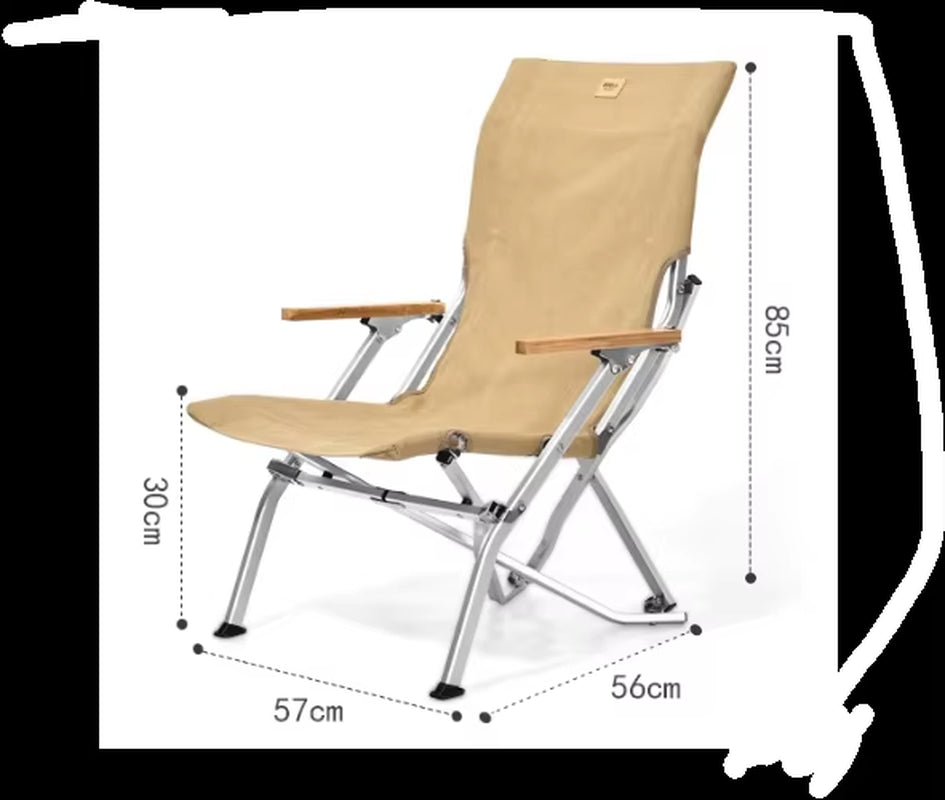 Modern Outdoor Folding Chair Recliner Camping High Back Chair Lunch Rest Fishing Beach Aviation Aluminum Portable Oxford Logo