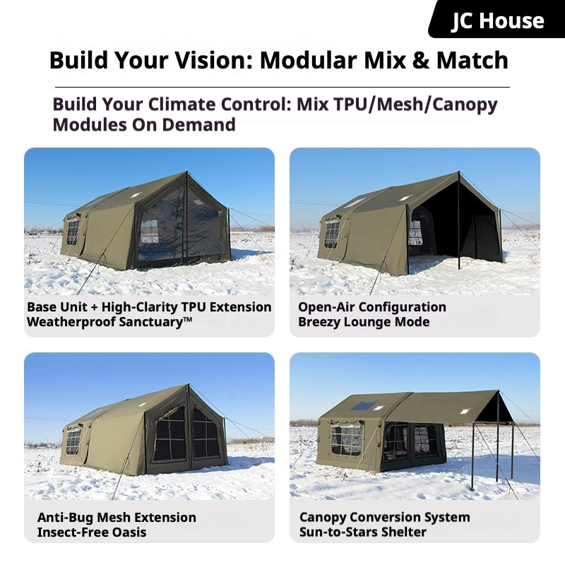 Premium Inflatable Cabin Tent & Family Explorer Package (Size M)