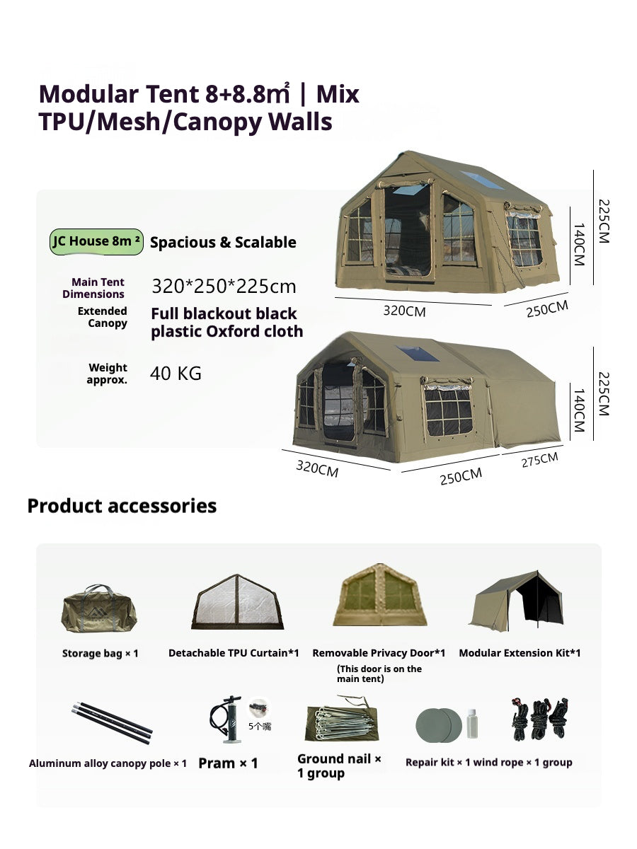 Premium Inflatable Cabin Tent & Family Explorer Package (Size M)