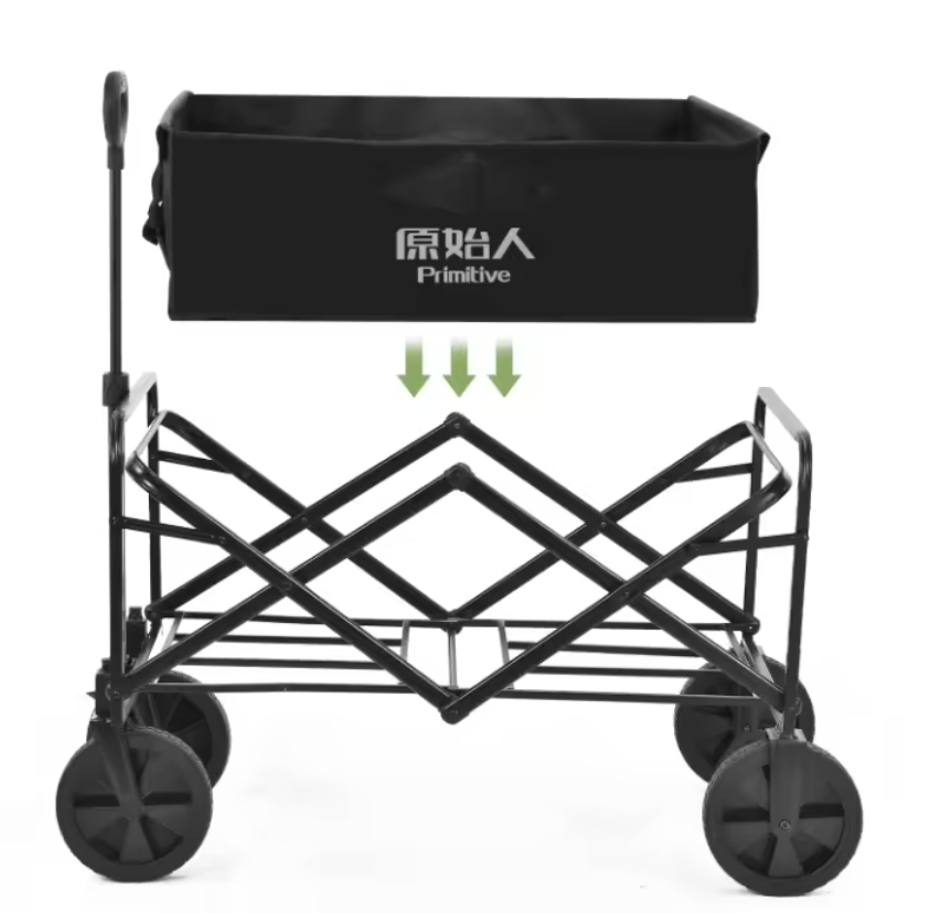 The Primitive Heavy-Duty Folding Camp Wagon (With Drop-Tailboard)