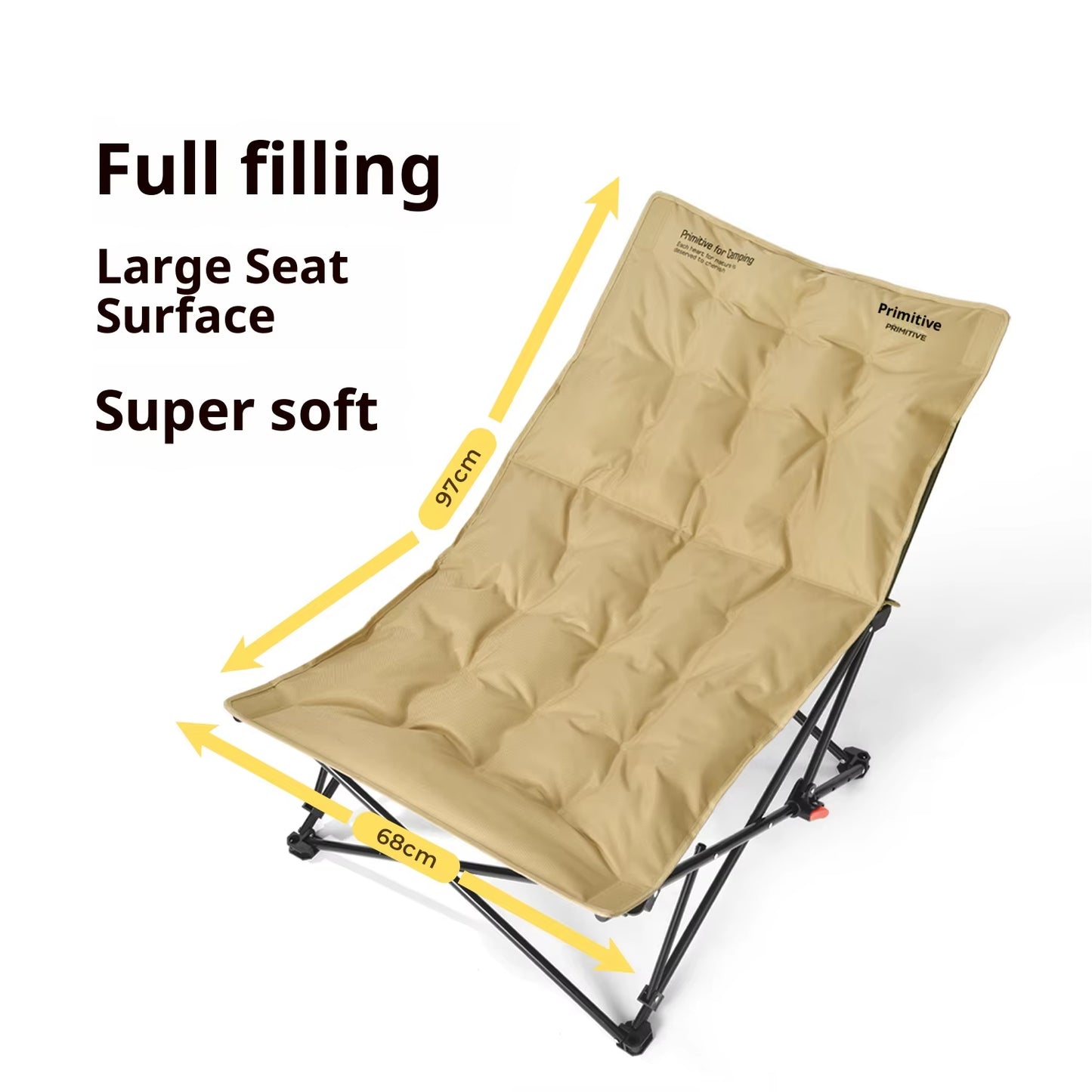 Modern Steel 600D Oxford Outdoor Folding Recliner Moon Chair Camping Office Lunch Beach Fishing