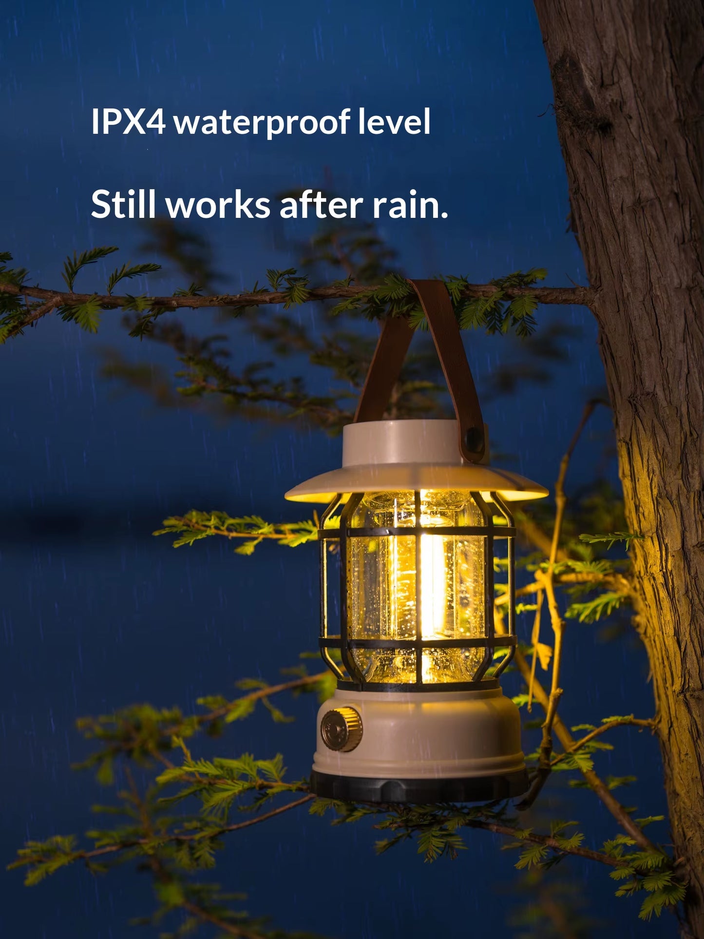 LED Solar Camping Light IPX4 Waterproof Dimming Long Endurance Portable Outdoor Rechargeable Night Light Tent Courtyard