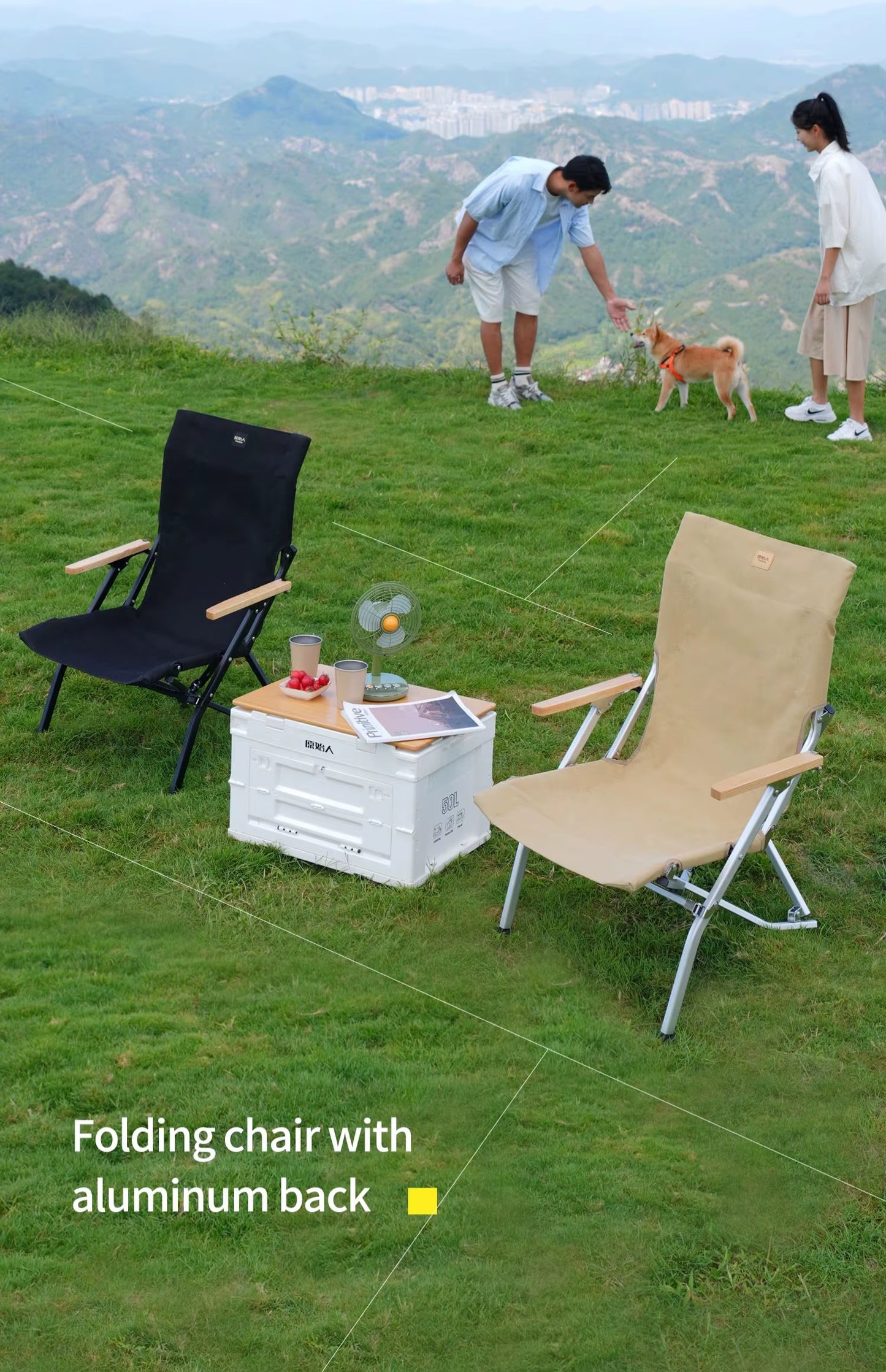 Modern Outdoor Folding Chair Recliner Camping High Back Chair Lunch Rest Fishing Beach Aviation Aluminum Portable Oxford Logo