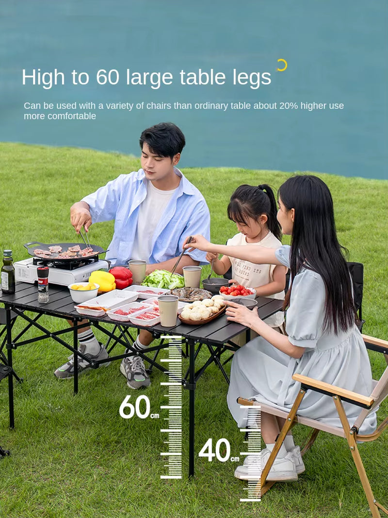 Carbon Steel Camping Outdoor Foldable Table Portable Lightweight 2-Seater Picnic Outdoor Furniture