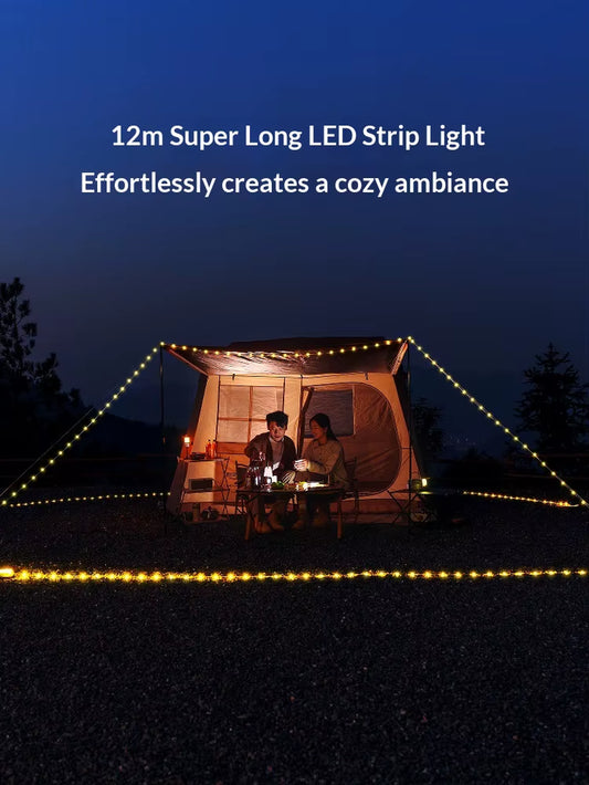 USB Rechargeable Waterproof Camping Lamp Outdoor Lighting Long Endurance 4 Hours Portable Storage String Lamp Roll-Up Design