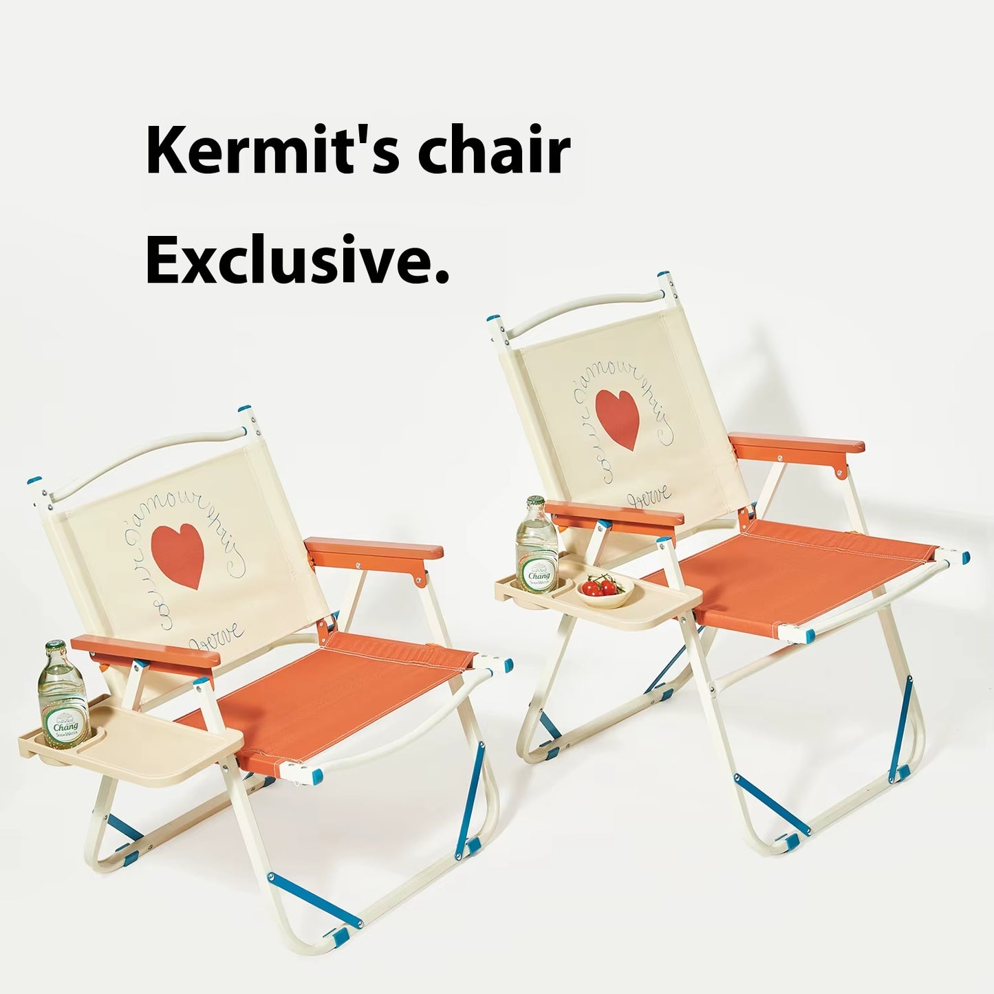 Kermit Outdoor Folding Chair with Water Cup & Mobile Phone Holder Universal Tray Storage Rack 3Mm Thickness Camping Accessories