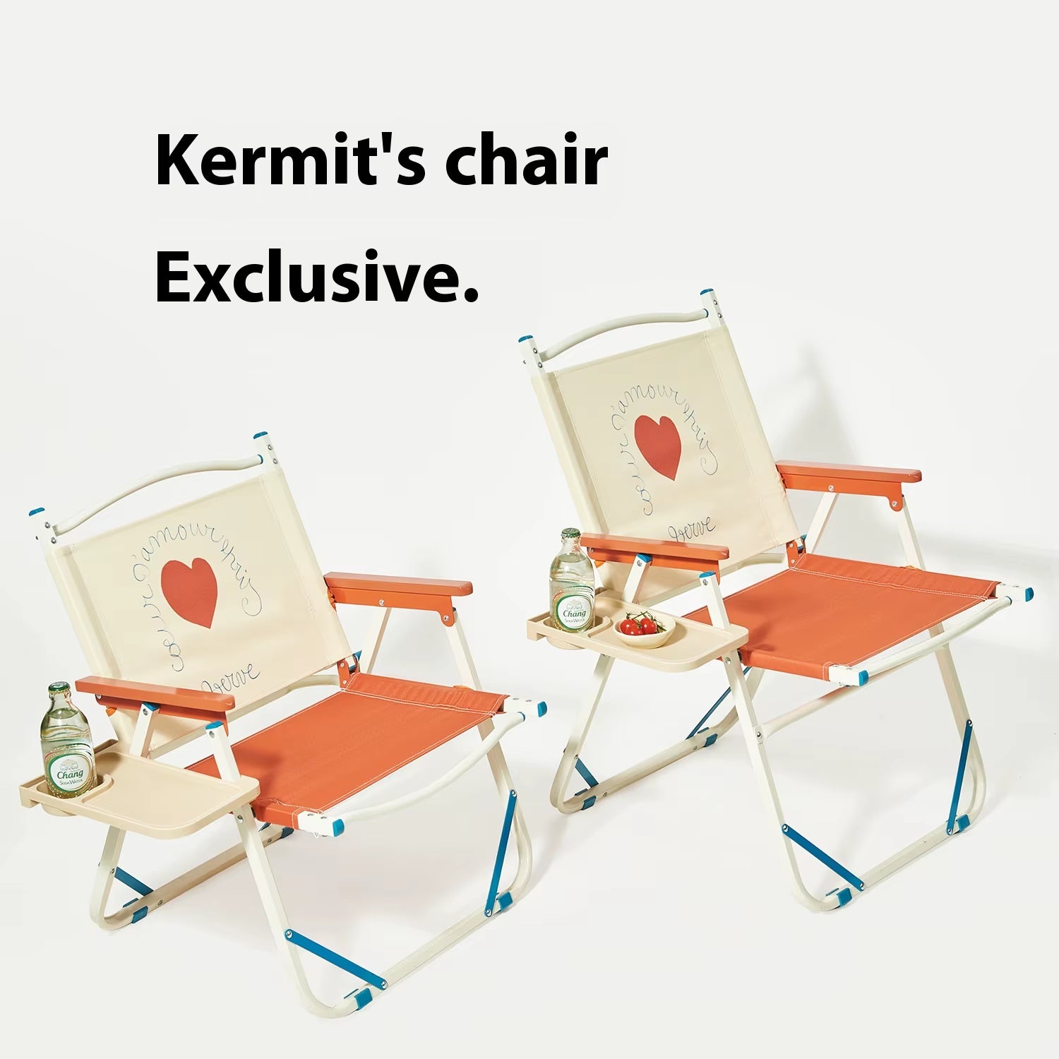 Kermit Outdoor Folding Chair with Water Cup & Mobile Phone Holder Universal Tray Storage Rack 3Mm Thickness Camping Accessories