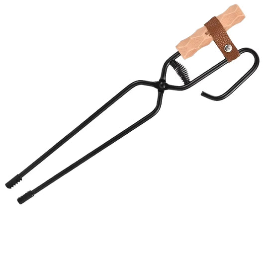 Outdoor Camping Cookware Long Thickened Carbon Firewood Charcoal Clip PVC Anti-Scalding Barbecue Burning Tongs