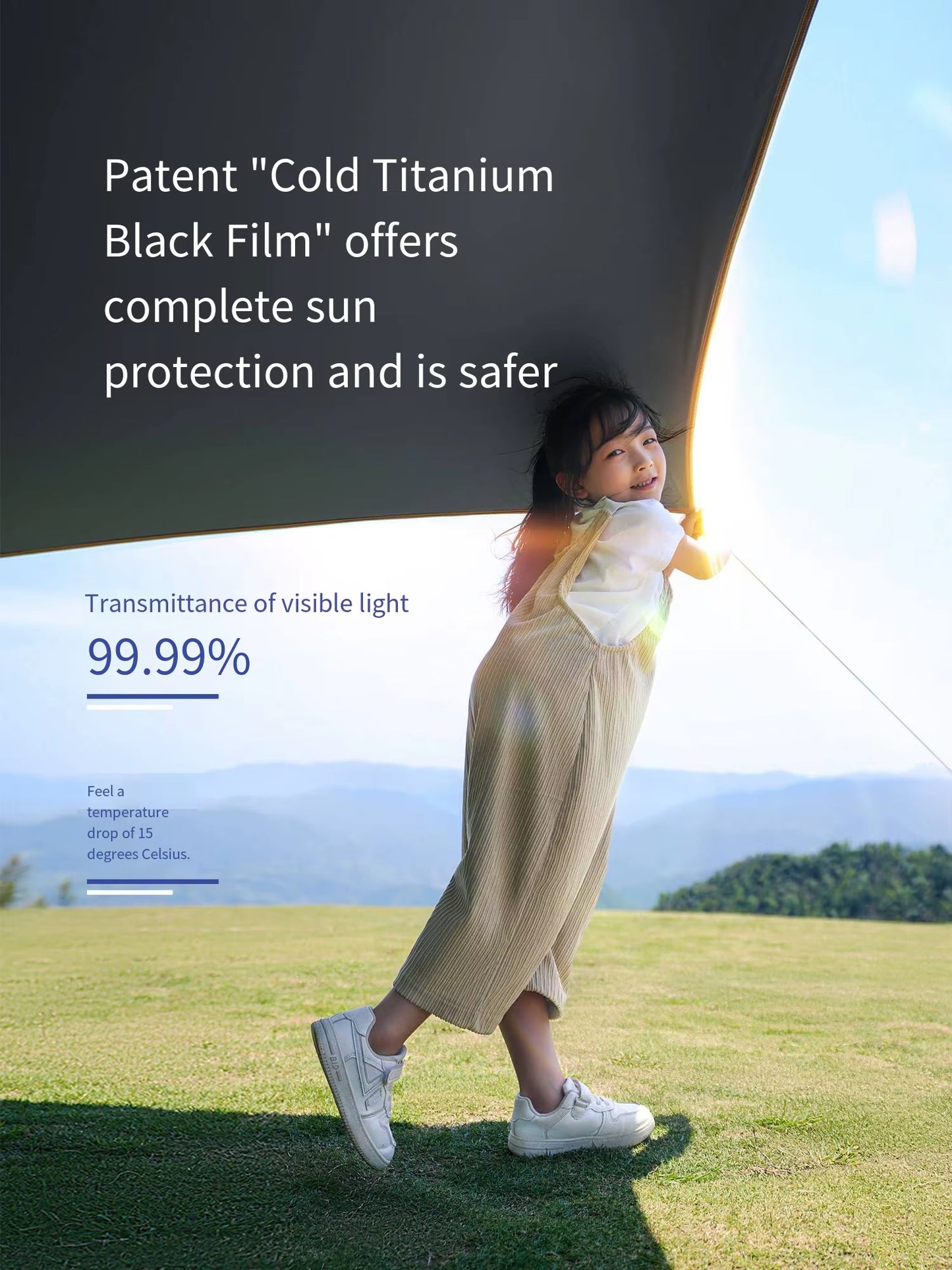 Primitive Four-Season Portable Outdoor Sun Protection Canopy Tent Weatherproof Oversized Camping Equipment Tarp Sunshade Pegs