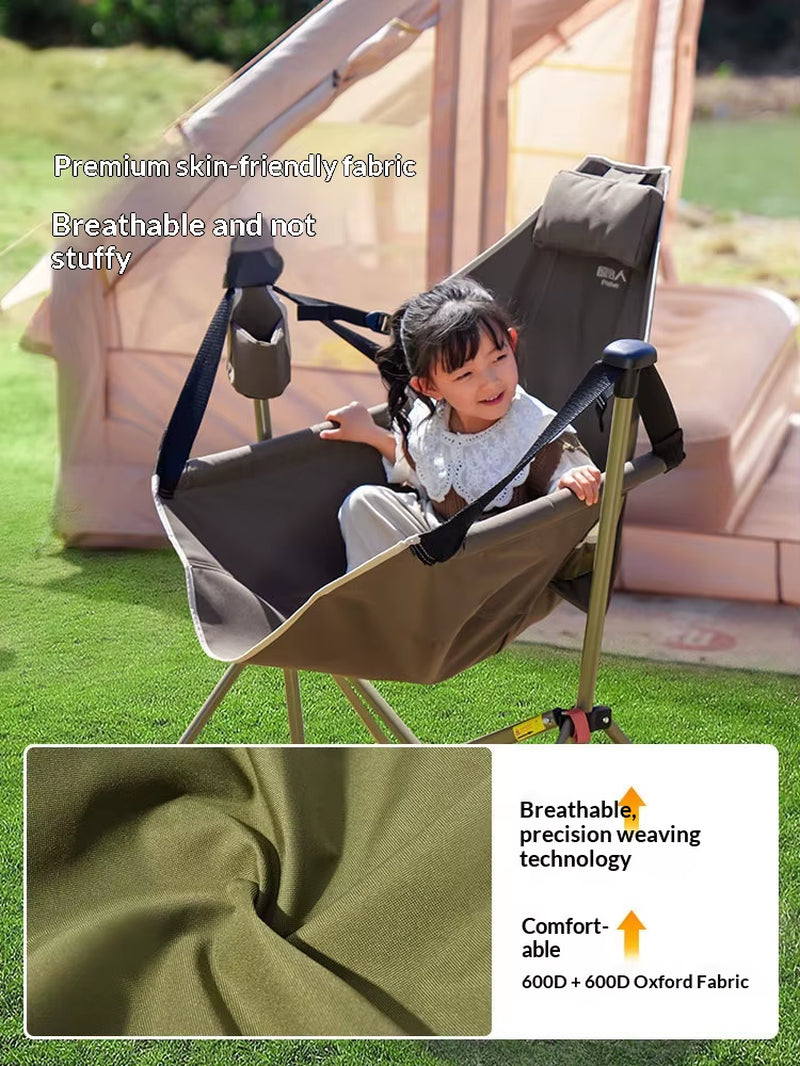 Carbon Steel Rocking Chair Portable Garden Outdoor Furniture Camping Picnic Beach Recliner 600D Oxford Cloth